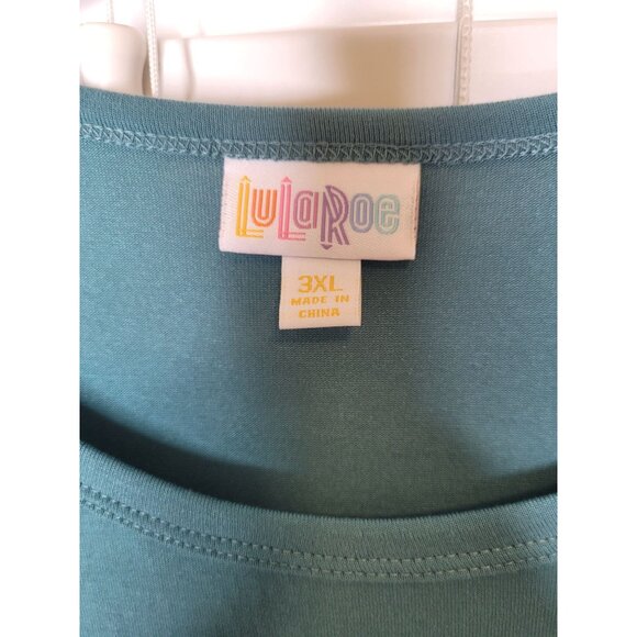 Lularoe Maurine Dress 3XL Teal Lace Bell Sleeves Ruffle Hem NWT Party Summer - Picture 3 of 8